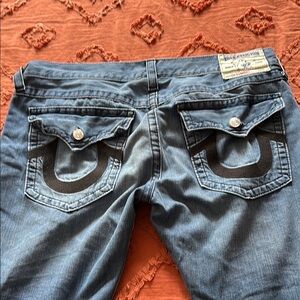 True Religion Blue Jeans with Black Accents
